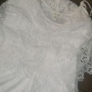 Miami L White Lace Romper